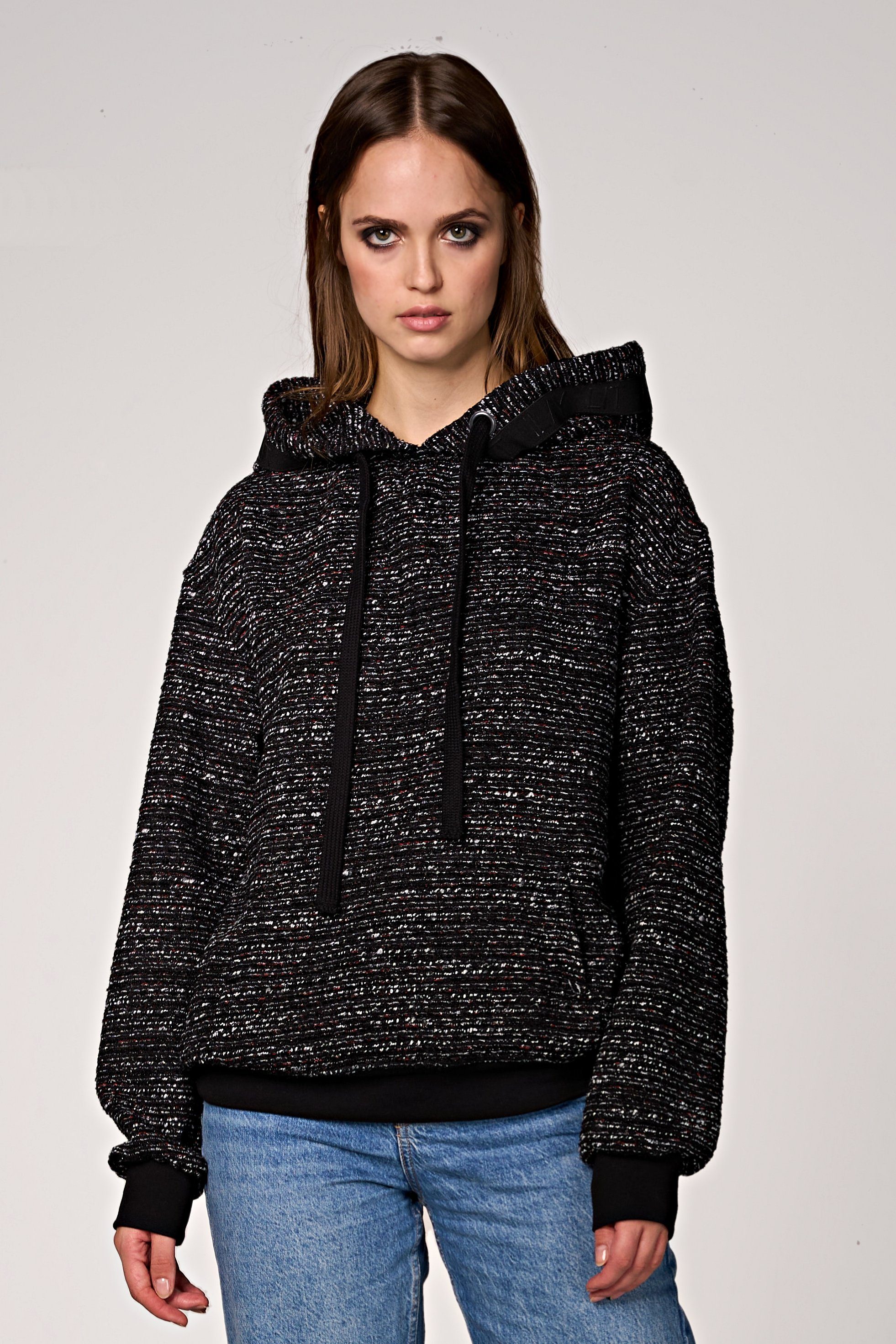 ILAY Lit Kapuzenpullover Bouclé Hoodie Lima, Schwarz günstig online kaufen