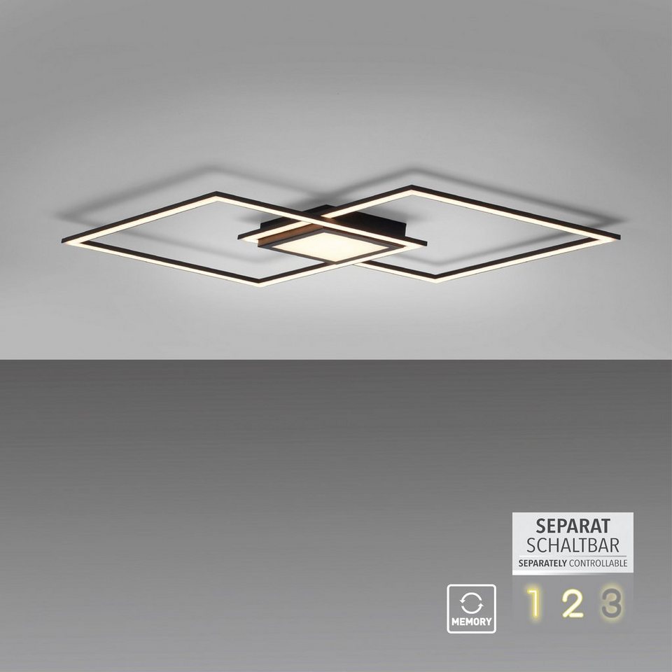 der integriert, Deckenleuchte Deckenleuchte (Schalter), Warmweiß, Leuchten fest separat (Schalter), LED, in steuerbar breiten Moderne Form LED steuerbar Direkt separat LED Parallelogramms ASMIN, eines