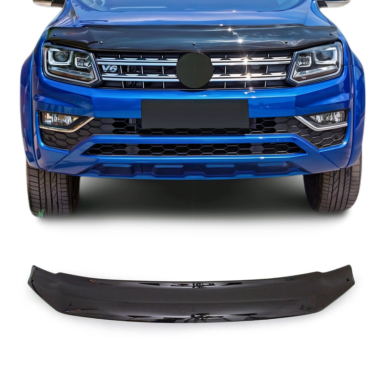 OMAC Lüftungsgitter Motorhaube Deflektor Insekten für VW Amarok 2010-2022 Dunkel (1 St), Luftabweiser, Abweiser, Schneeschutz, Langlebig,Einfache Montage