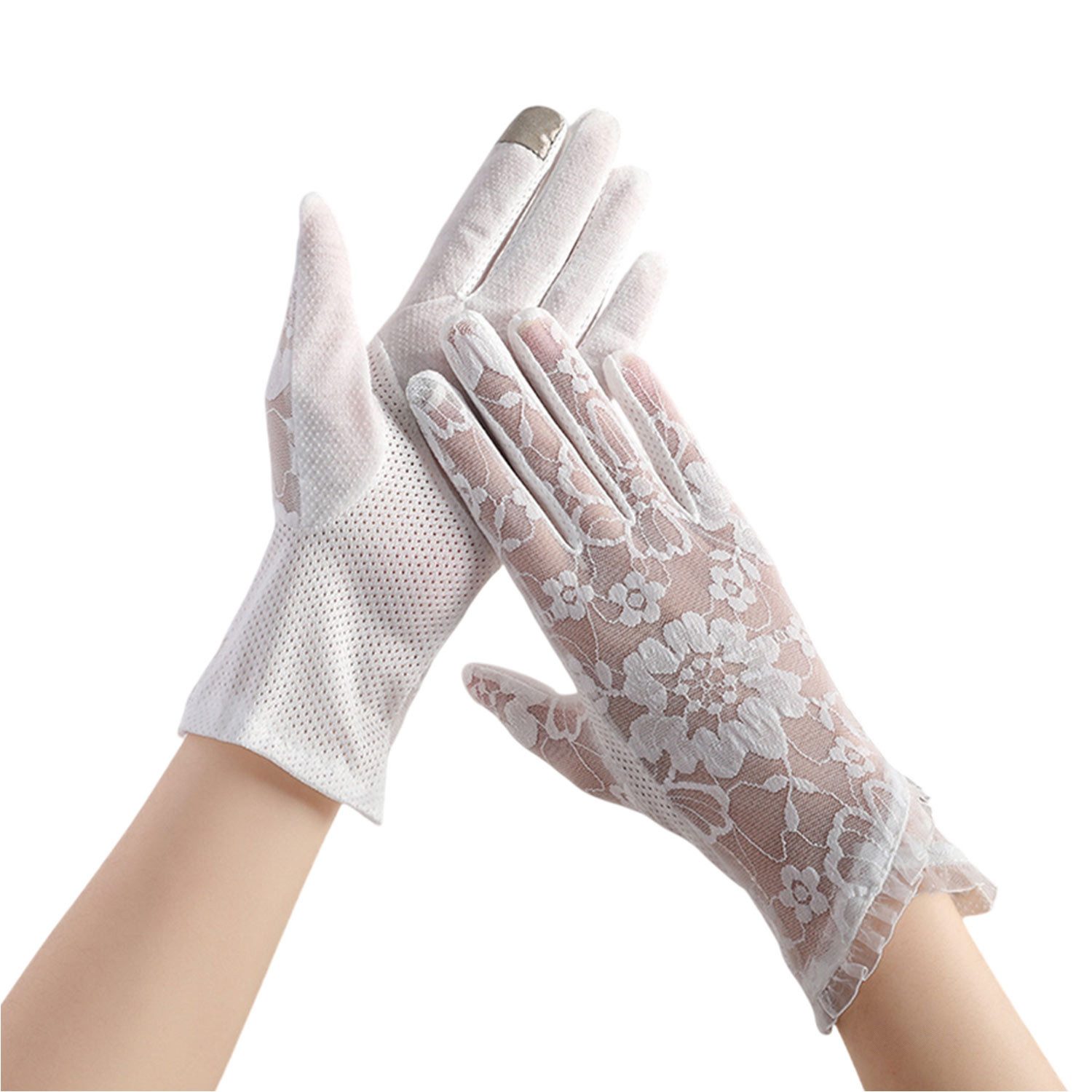 Refttenw Abendhandschuhe Spitzenhandschuhe,Handschuhe damen,Touchscreen-Design,Rutschfeste