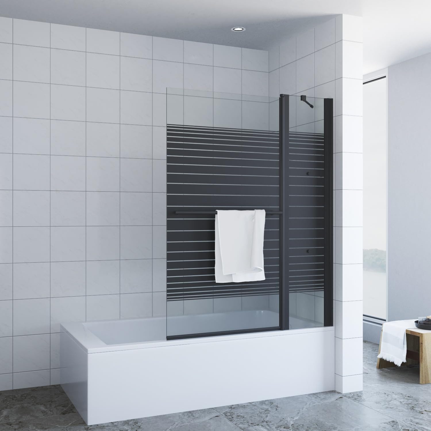 AQUABATOS Badewannenaufsatz Eck Glas Duschwand für Badewanne 1 tlg 2 tlg 3 günstig online kaufen
