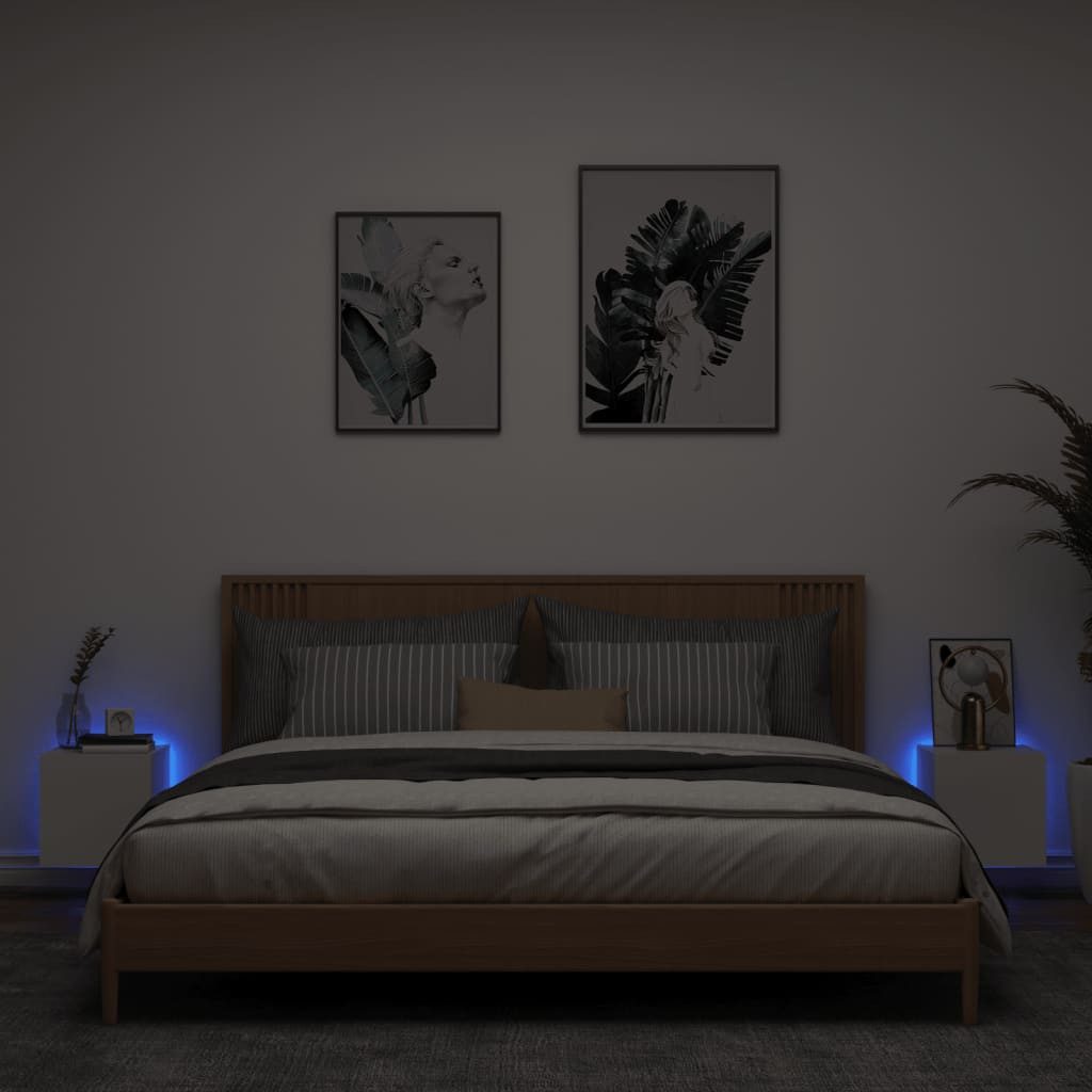 vidaXL TV-Wand TV-Wandschränke mit LED-Leuchten 2 günstig online kaufen