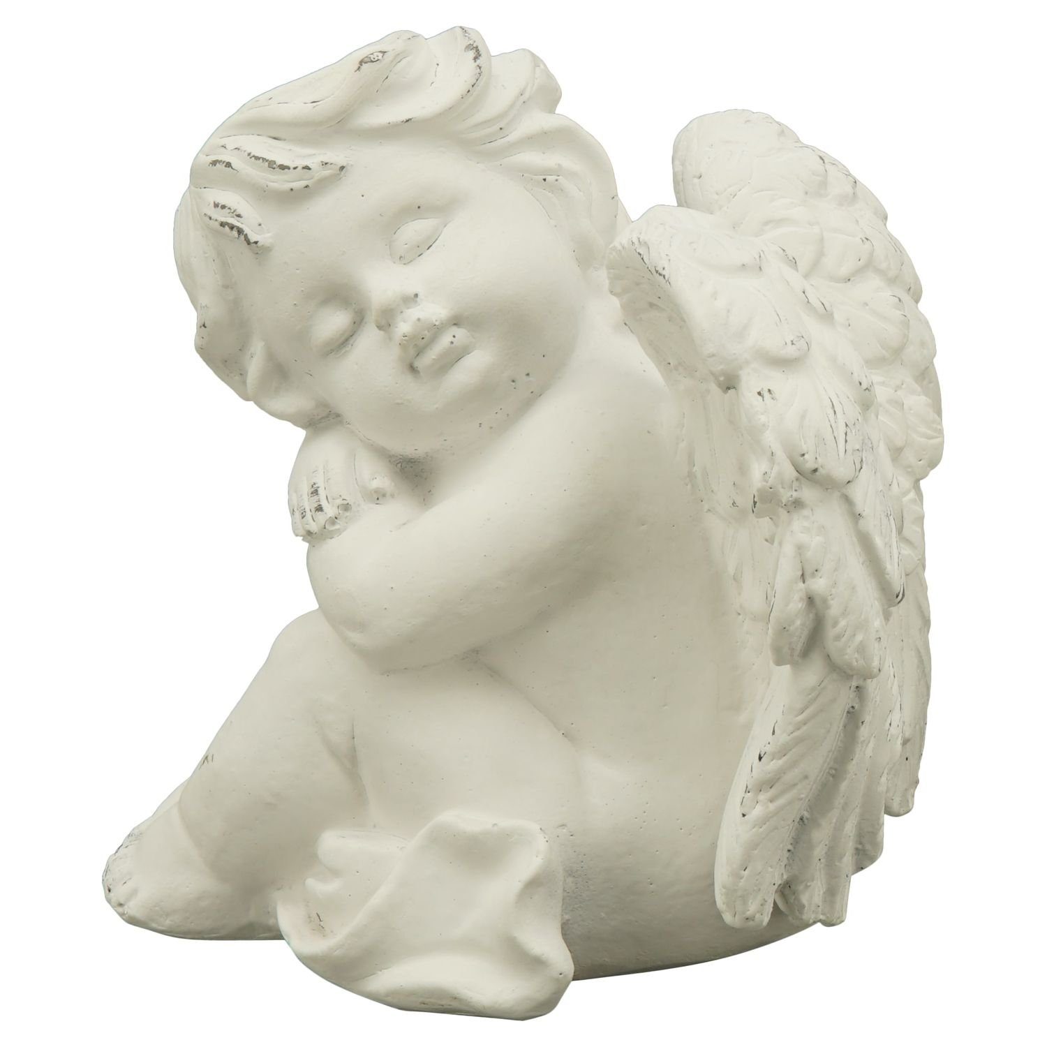 Exner GmbH Garten- & Wohnaccessoires Dekoobjekt Engel MITE - weiß - Polyresin - 17x16x18 cm