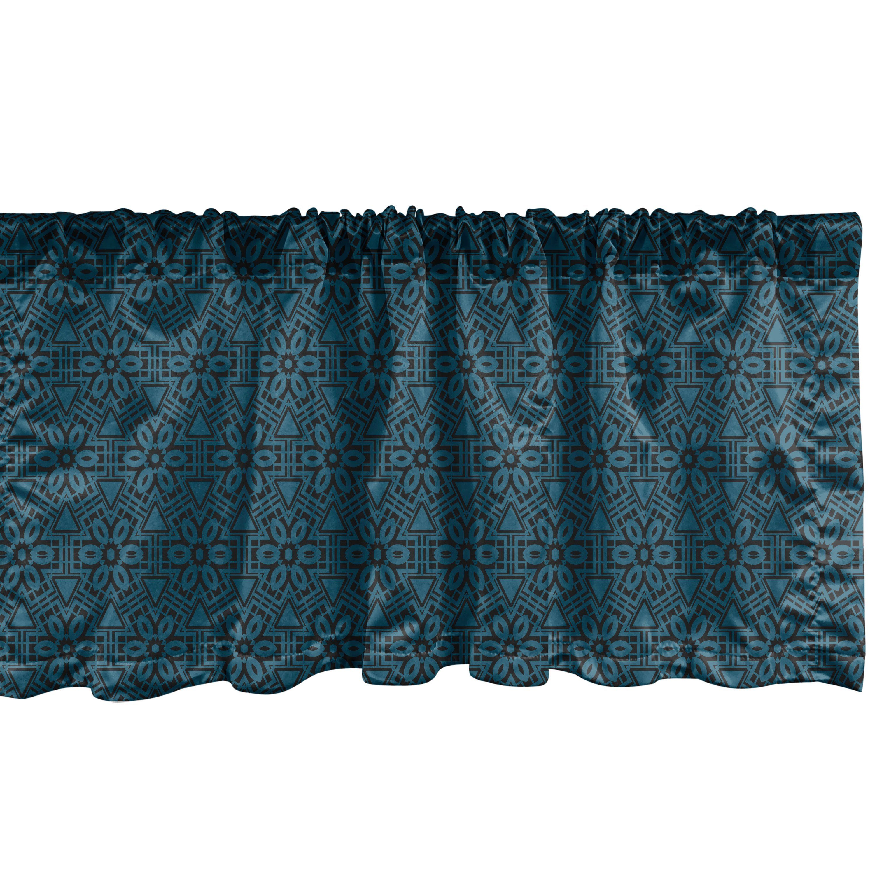 Microfaser, Vorhang Volant Scheibengardine Stangentasche, mit Ethnisch Lattice Küche Dunkle für Blumen Schlafzimmer Abakuhaus, Dekor Töne
