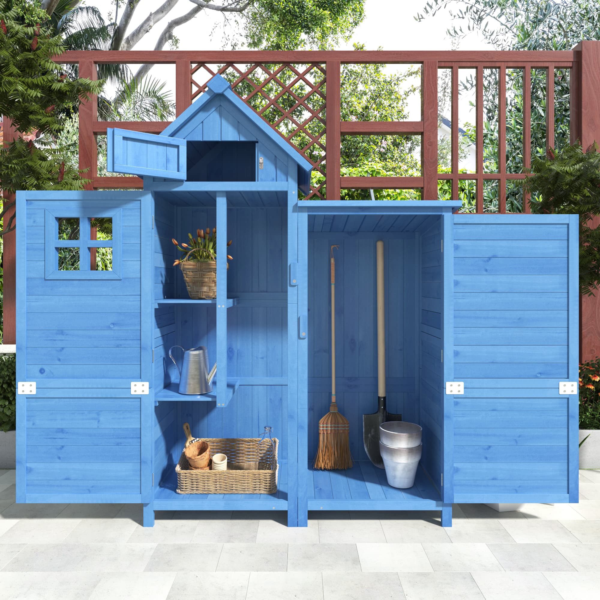 XDOVET Garten-Geräteschrank Gerätehaus wetterfest aus Holz günstig online kaufen