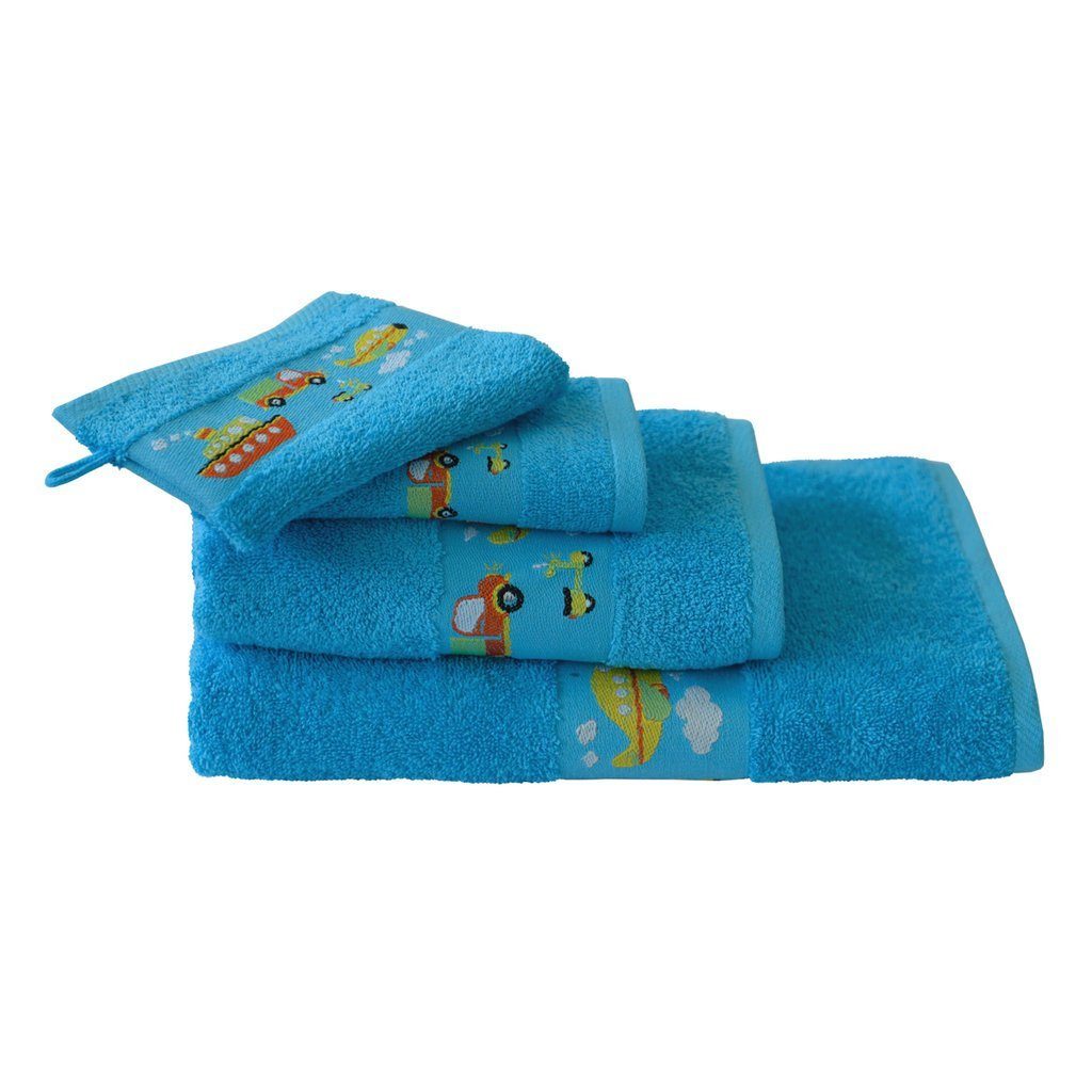 Dyckhoff Handtuch Dyckhoff Kinderfrottierserie 'Auto' Türkis, (1-St) – Bild 2 von 2