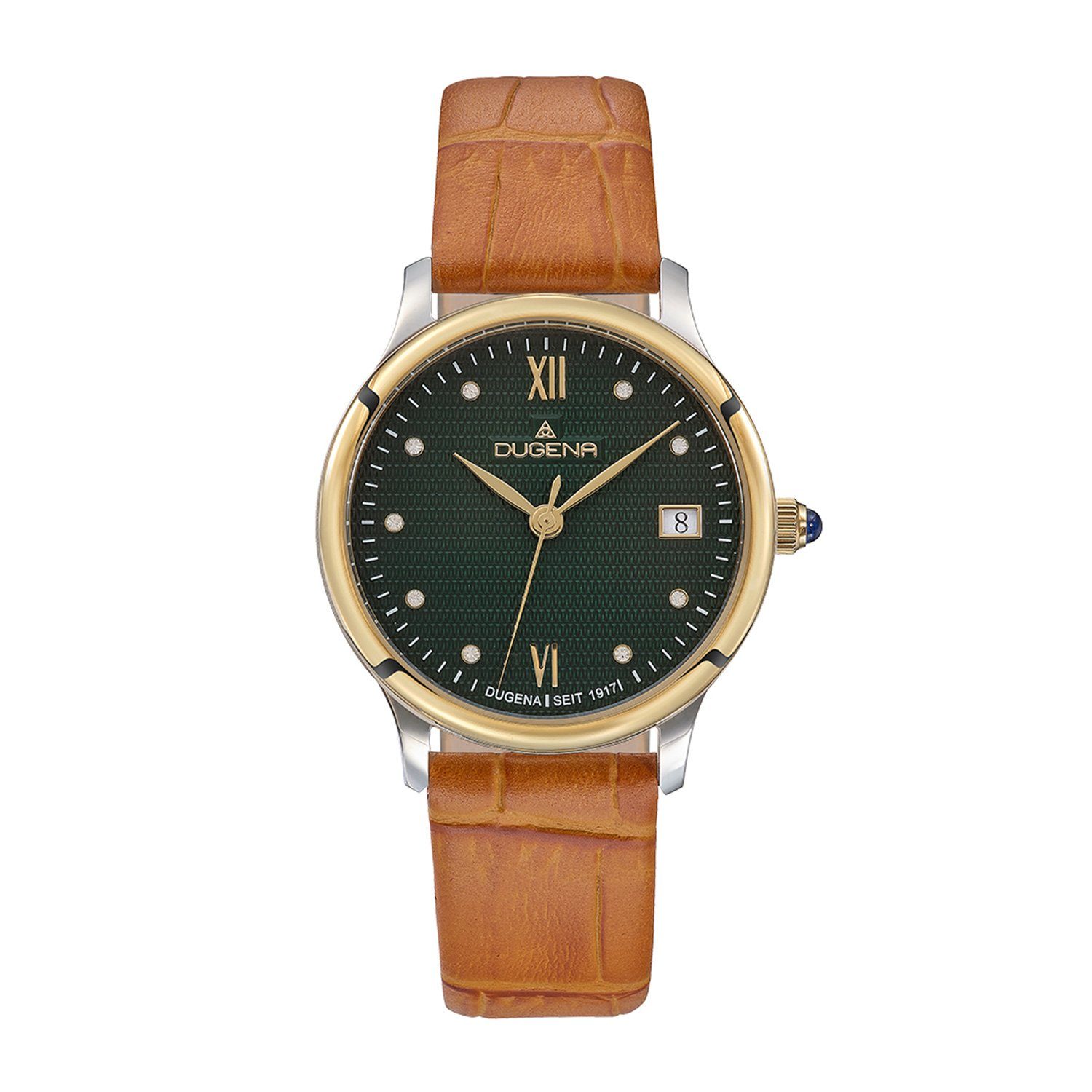 Dugena Quarzuhr Damenuhr 4461087 Florenz, Quarz, grünes Zifferblatt, Edelstahl
