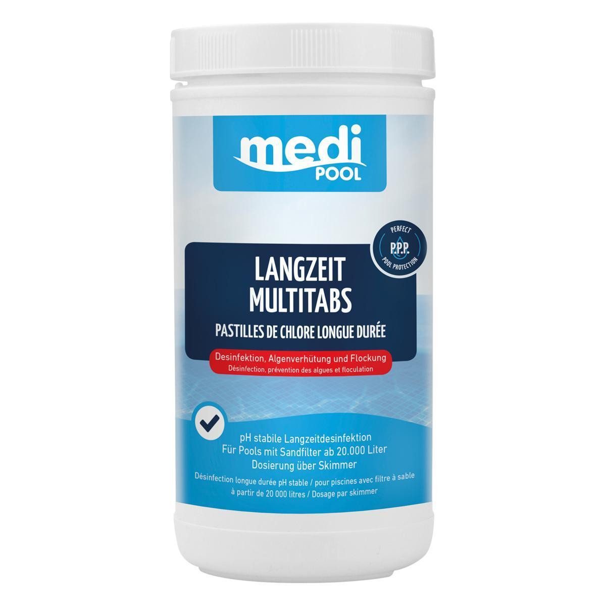 mediPOOL Poolpflege mediPOOL 3 in 1 Langzeit MultiTabs 1 kg, (Spar-Set)