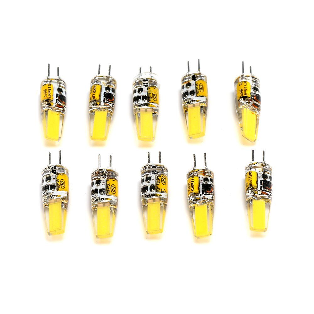 iscooter Flutlichtstrahler Warmweiß, 10er Halogen Eco G4 Halogen, 12V Stiftsockellampen 3W Halogenlampen G4 Glühbirne LED Dimmbar, Pack