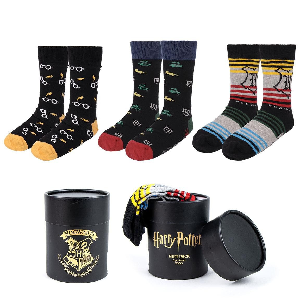 Harry Potter Socken Harry Potter Socken Strümpfe Hogwarts 3 Paar Geschenkverpackung