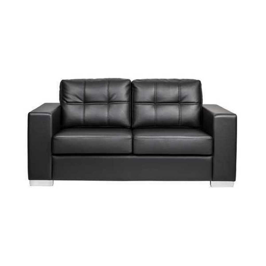 Modernes, Made Teile, Europa JVmoebel Relax 2-Sitzer Wohnzimmer Leder in Schwarzer 1 Luxus 2-Sitzer Couch