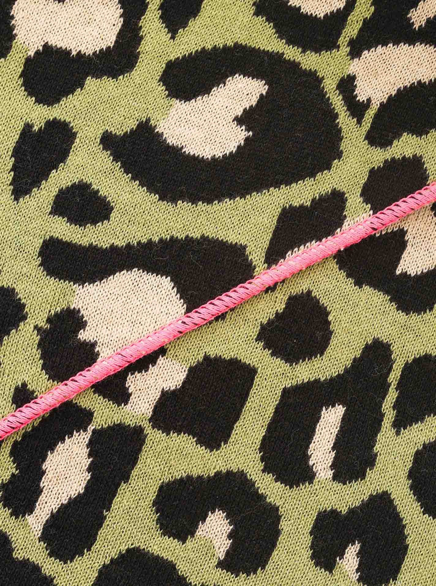 Zwillingsherz Dreieckstuch "Summer Lacey", Feinstrick, Leomuster, Neonkante