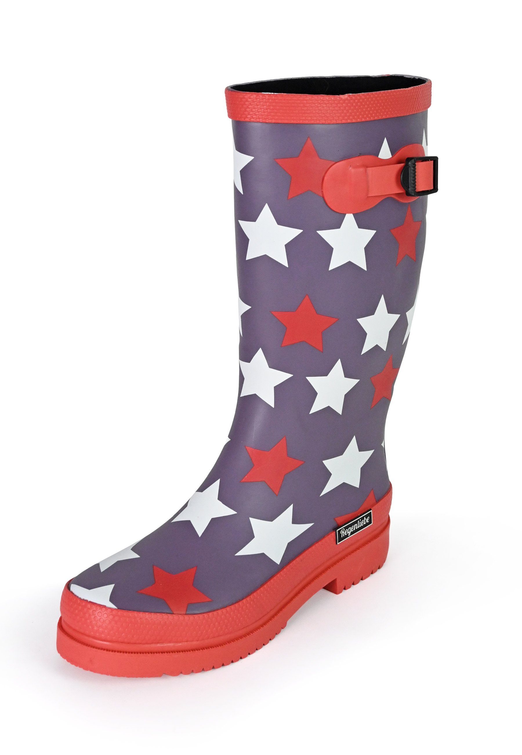 Regenliebe Stars High Gummistiefel Langschaft Stiefel mit Sternen Print