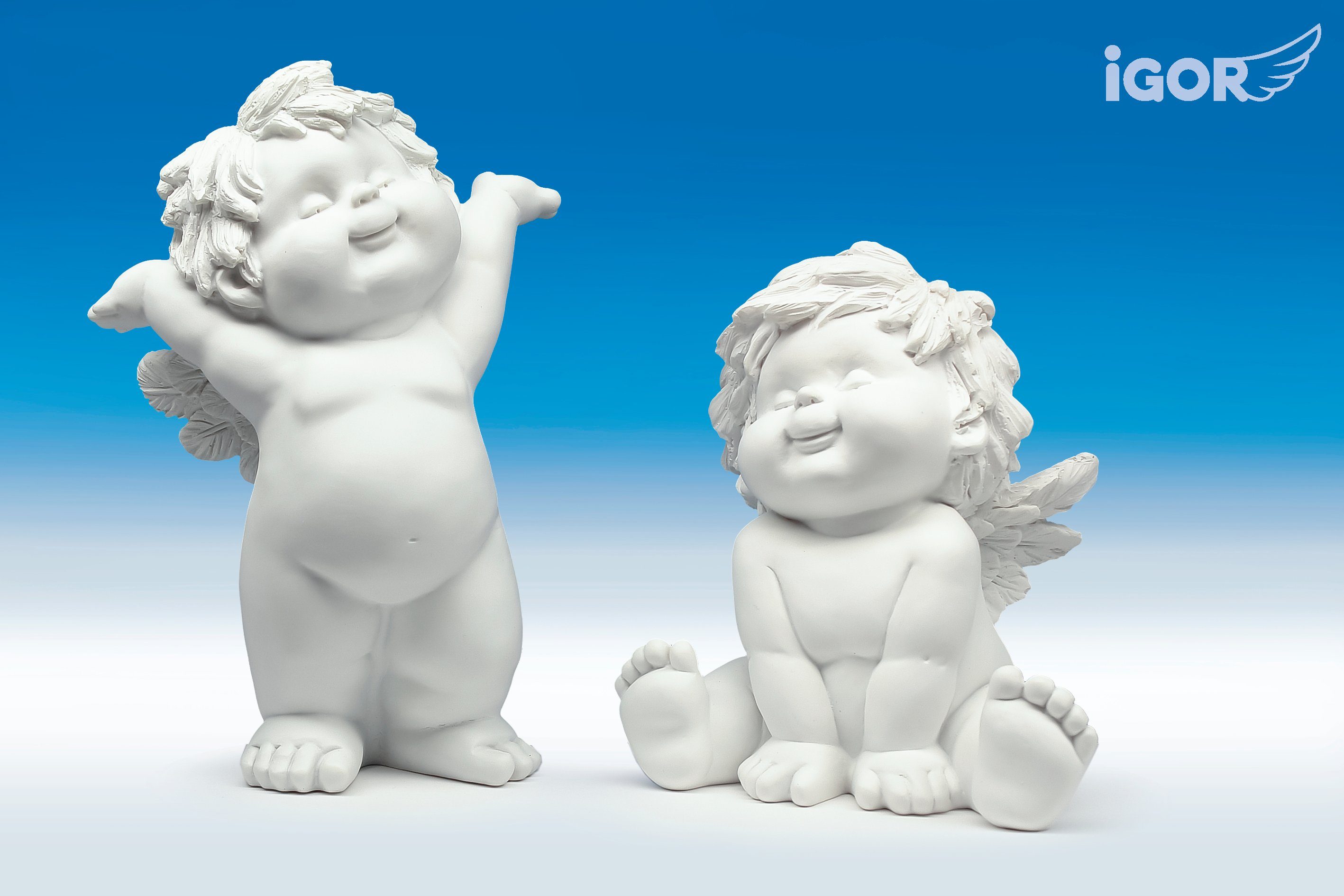 Small-Preis Engelfigur Engel Igor stehend oder sitzend 18 - 24 cm groß 82230