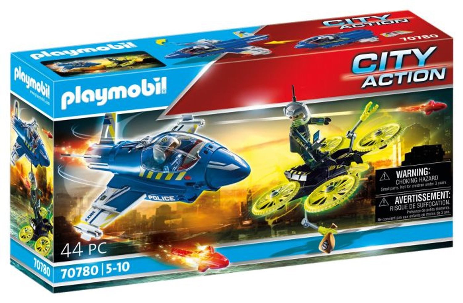 Playmobil® City Action Polizei-Jet: Drohnen-Verfolgung Konstruktions-Spielset, (Polizei-Jet: Drohnen-Verfolgung), Made in Europe