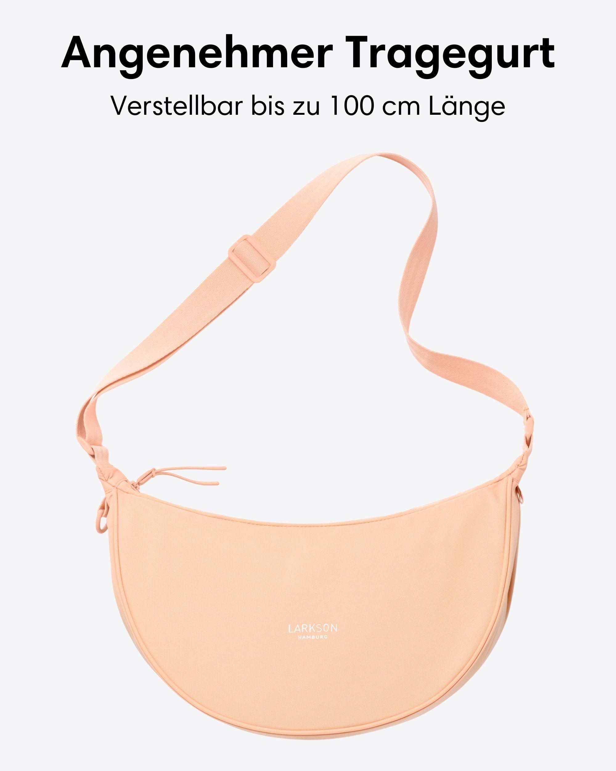 LARKSON Umhängetasche Solveig Medium Halbmondtasche für Damen und Herren, Stylische Crossbody Bag in Halbmond Form