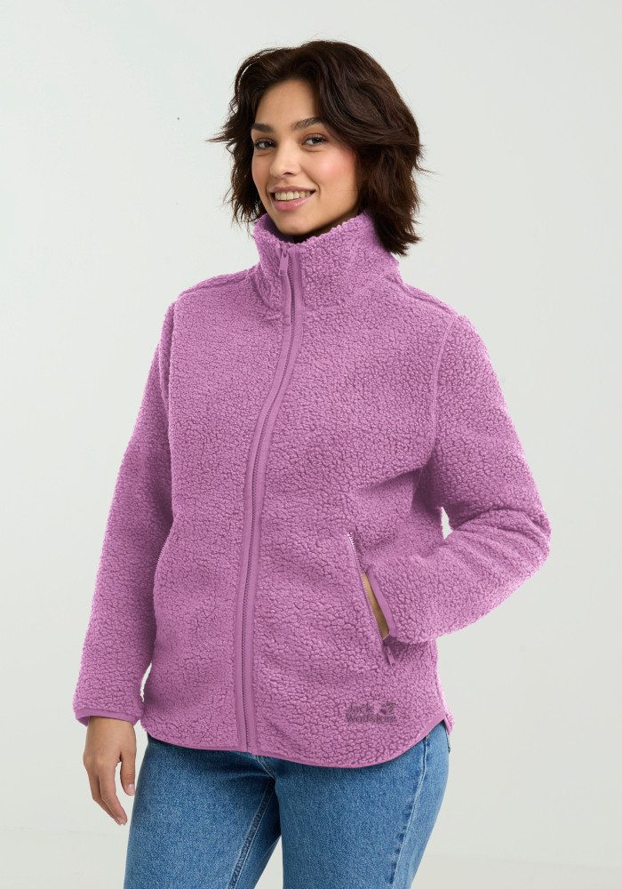 Jack Wolfskin Fleecejacke HIGH CURL JKT W mit durchgehendem Reißverschluss, aus Sherpa Fleece, atmungsaktiv