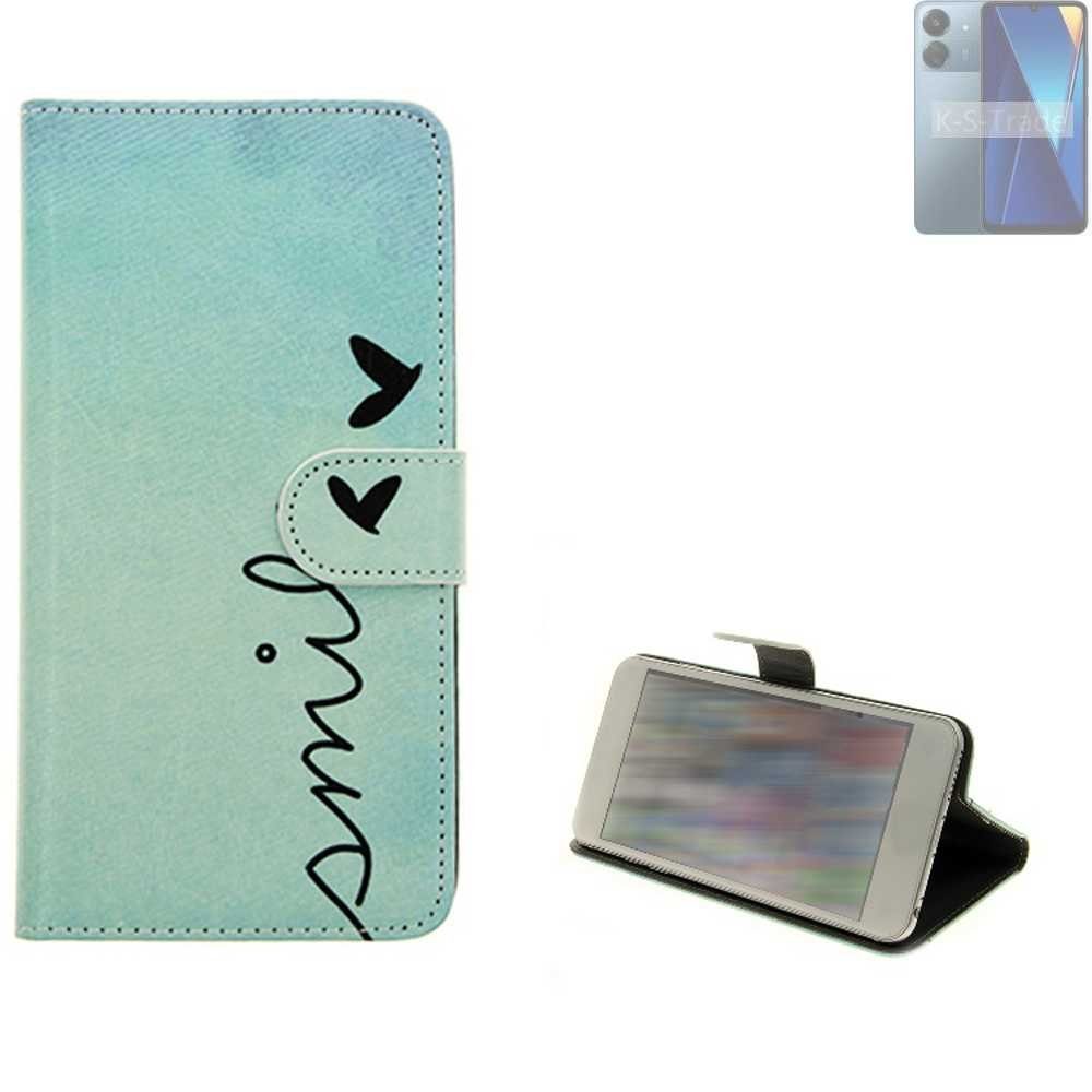 K-S-Trade Handyhülle für Xiaomi POCO C65, Schutz Hülle Handy Hülle Hülle Handyhülle cover bookstyle Etui