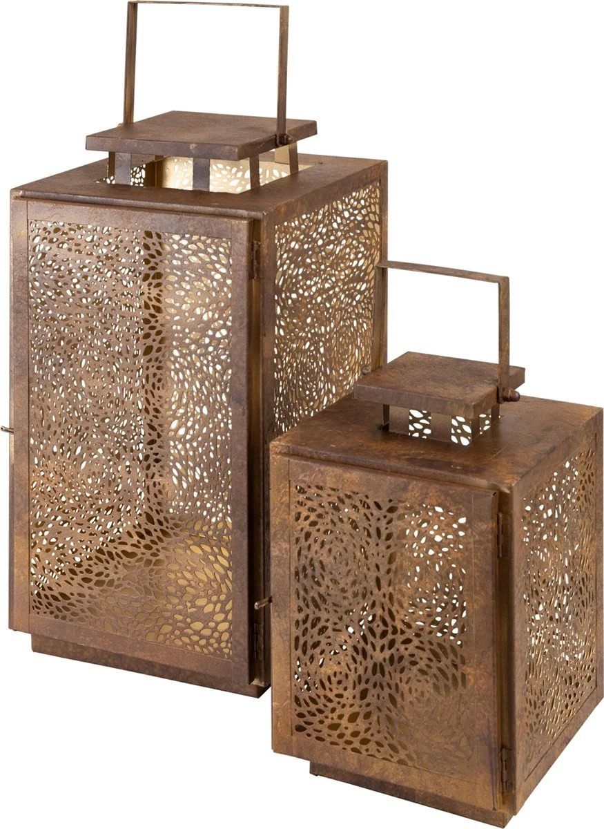 Lesli Living Bodenwindlicht 2er Set Laterne Windlicht SPOT Metall Antik-Stil (2 St)