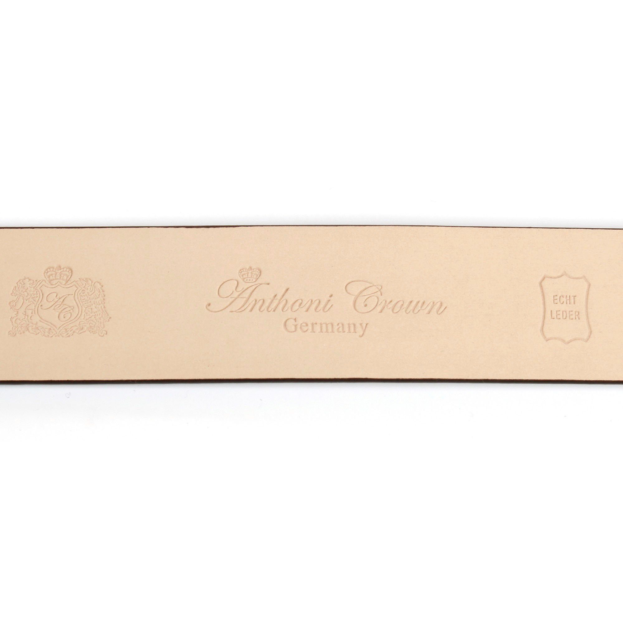 Anthoni Crown Ledergürtel Wertige goldfarbene Crown Anthoni mit Logo filigranem Schließe