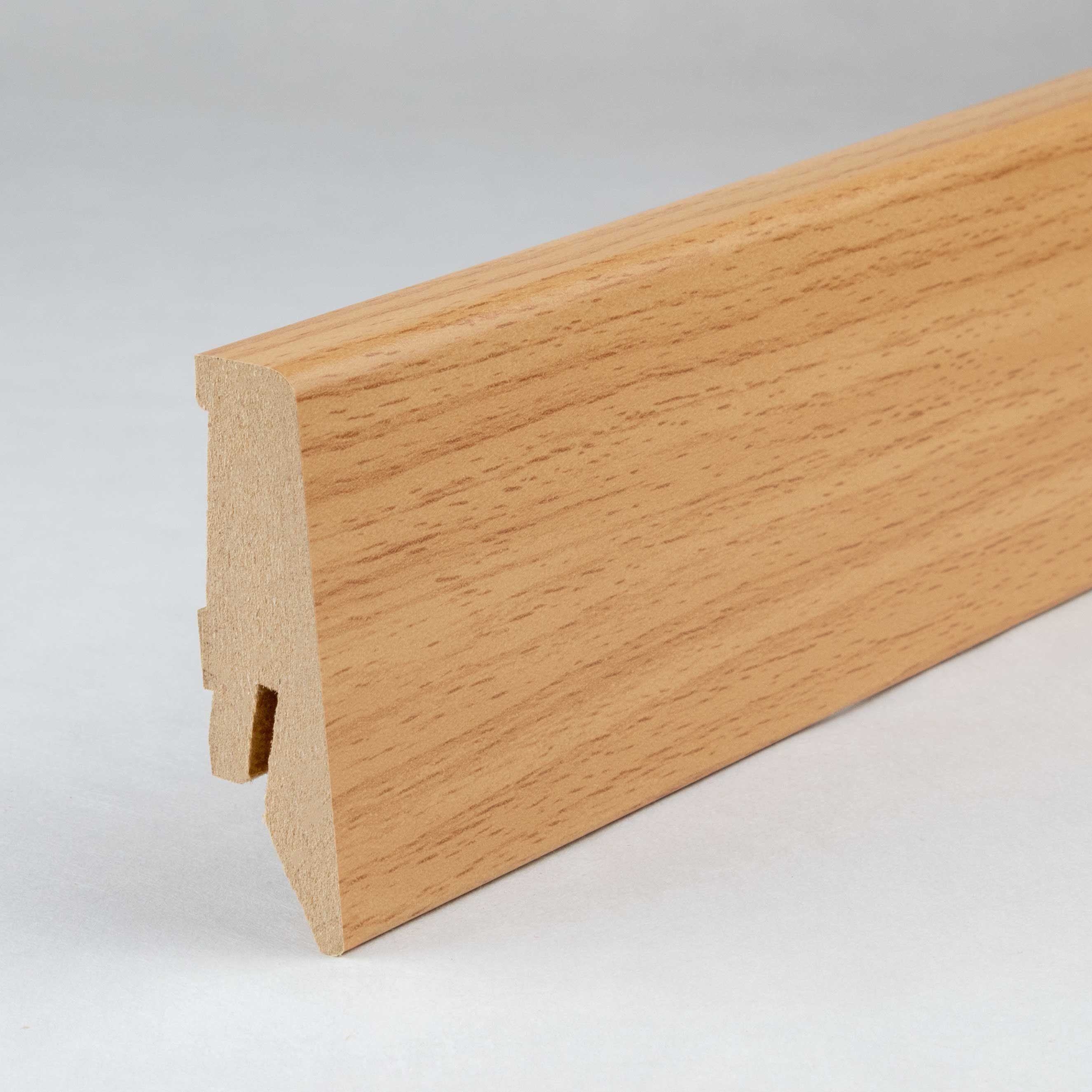 PROVISTON Sockelleiste MDF, 18 x 58 x 2500 mm, Buche, Fußleiste, MDF foliert, L: 250 cm