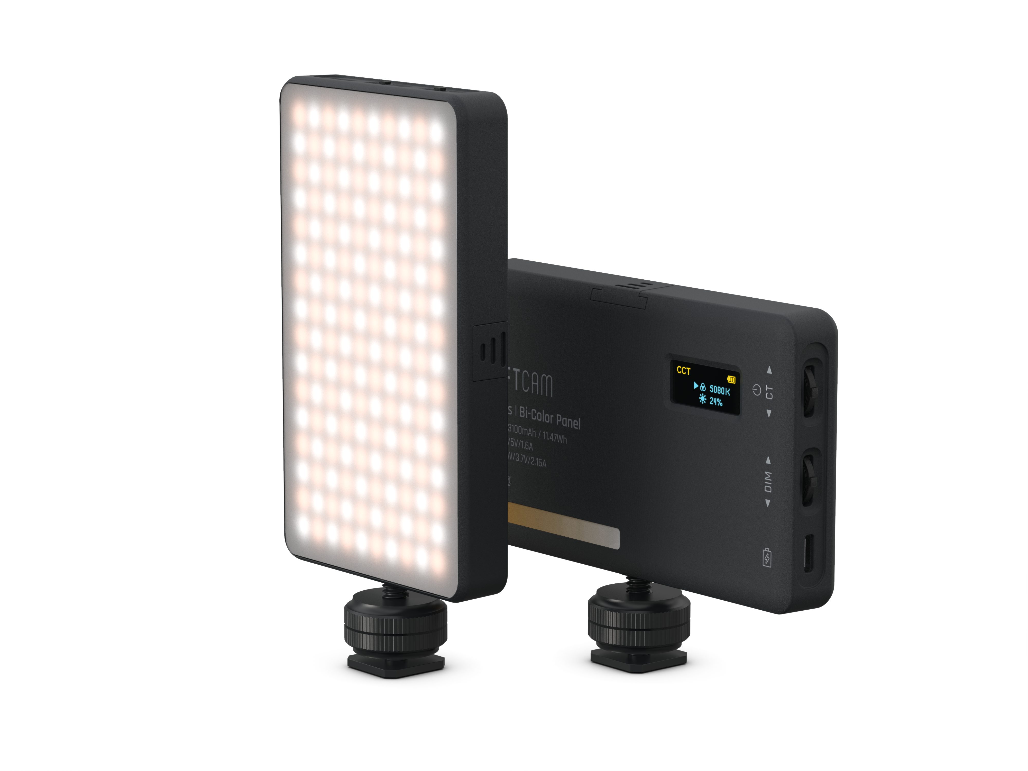 ShiftCam LED Panel Pro Bi-color, LED fest integriert, natürliches Licht, Bi-Color, 2500-6500K, Blitzschuh-Adpater, Universal Adapter