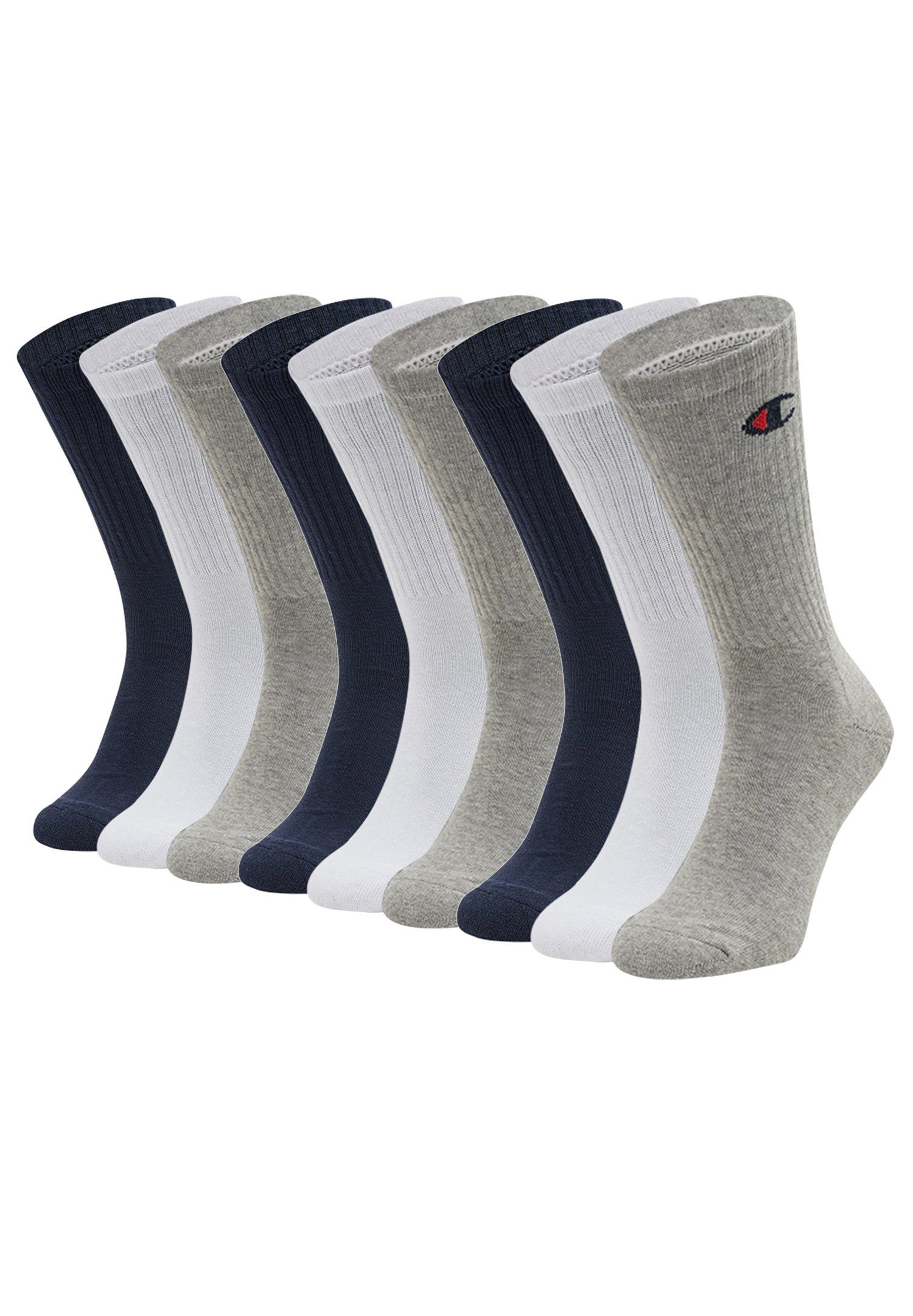 White/Blue/Grey 9pk Socken (9-Paar) Crew Champion Socks