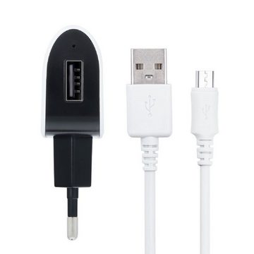Forcell NETZ-Ladegerät Micro USB UNIVERSAL 1A Weiß-Schwarz Smartphone-Ladegerät