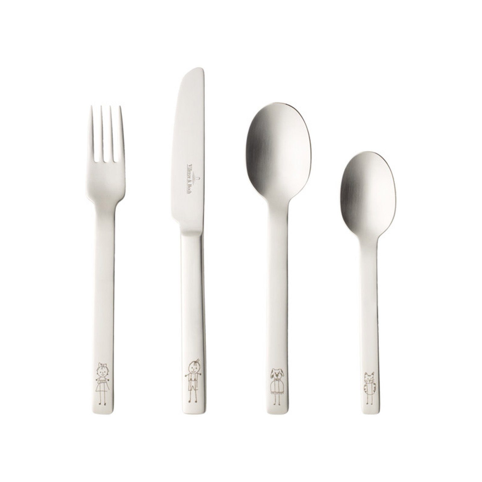 Villeroy & Boch Kinderbesteck One Kinderbesteck 4er Set (4-tlg), Edelstahl, Spülmaschinenfest