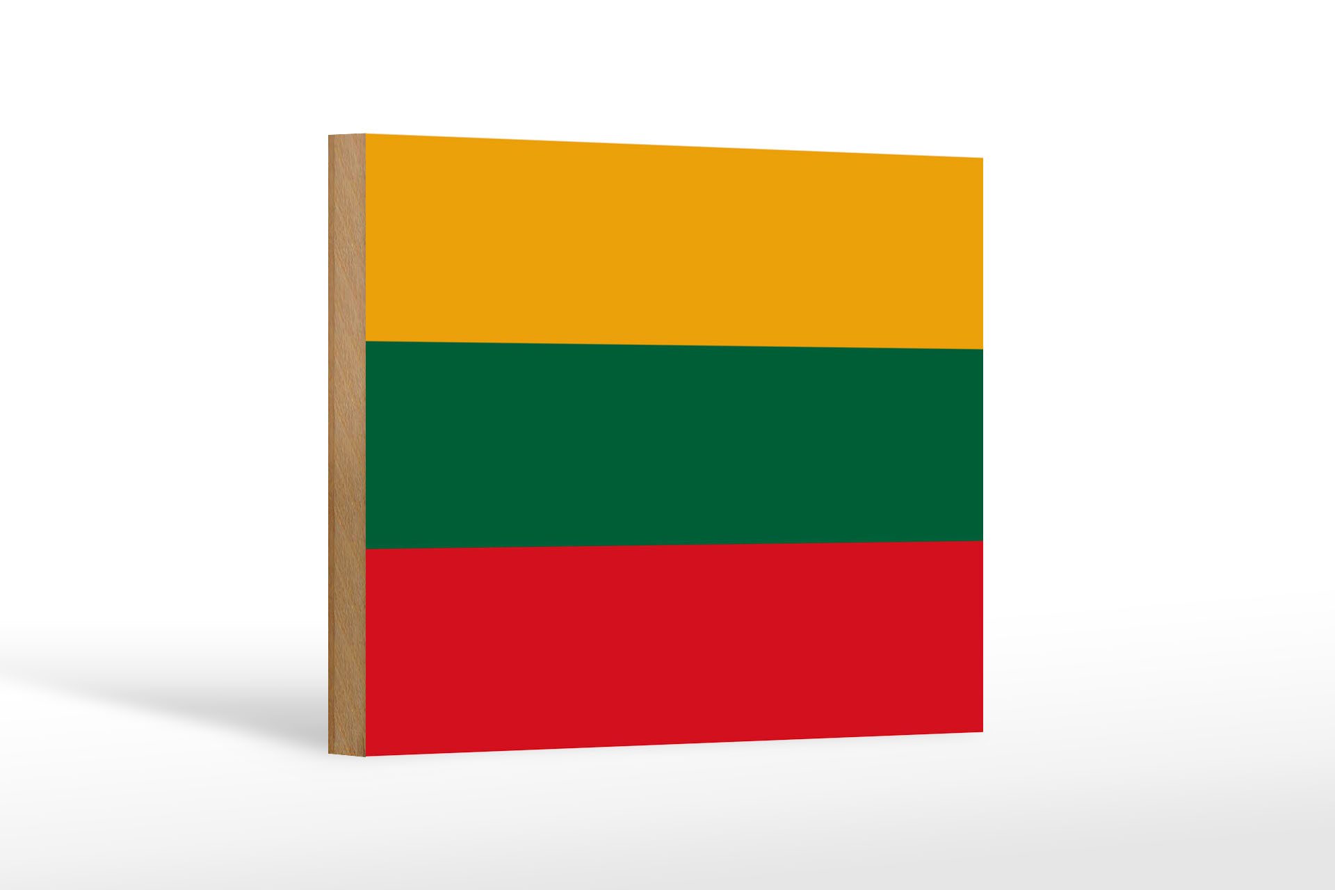 Femer GmbH Holzbild Flagge Litauens 18x12 cm Flag of Lithuania, Flaggen (1 St), Glatte Holzfaserplatte (MDF), vorn beschichtet