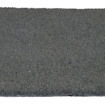 Fußmatte Graue Fußmatte aus Kokos, relaxdays, Höhe: 15 mm