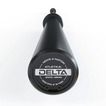 ATLETICA Langhantelstange Delta Hybrid-Langhantel Tripple Black, 20kg, IPF- & IWF-Markierungen