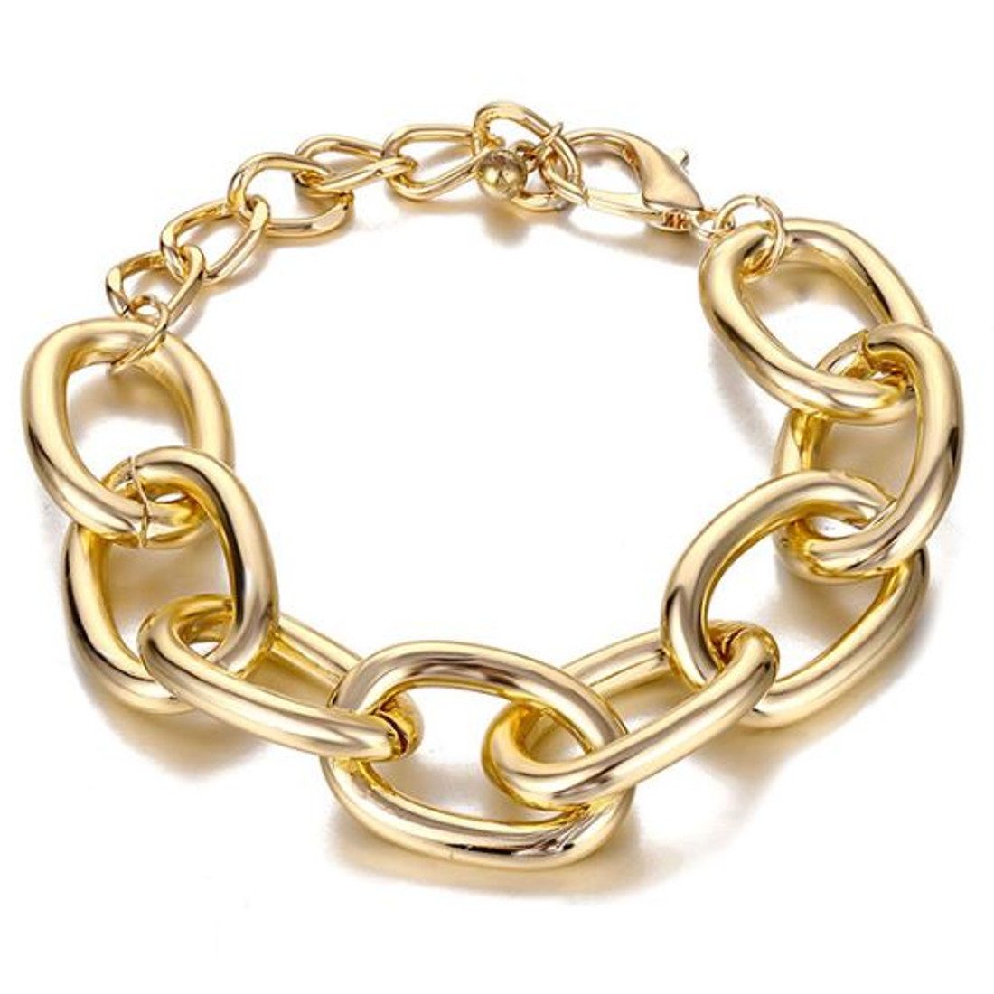 KARMA Armband Damen Gold Metall Damenarmband modern Metallarmband (Geschenk für Sie), Karabinerverschluss Goldarmband Damenschmuck