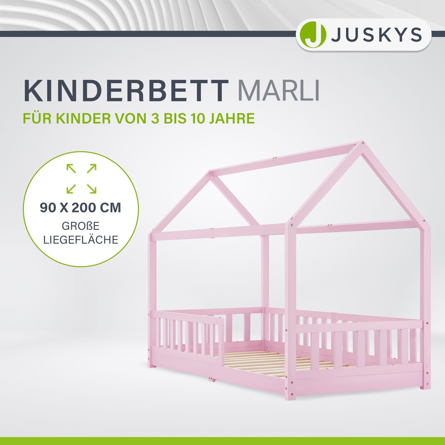 Juskys Kinderbett Marli, 90x200 cm, 3 günstig online kaufen