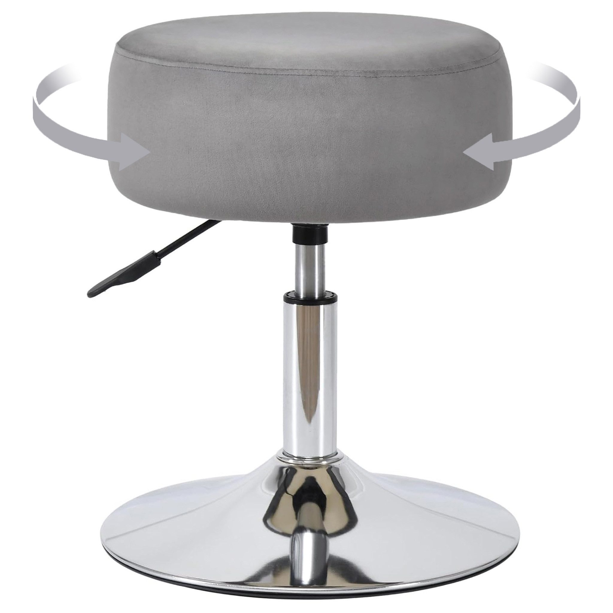 Duhome Hocker (428), Drehhocker Sitzhocker Rund Rollhocker Schminkhocker Höhenverstellbar