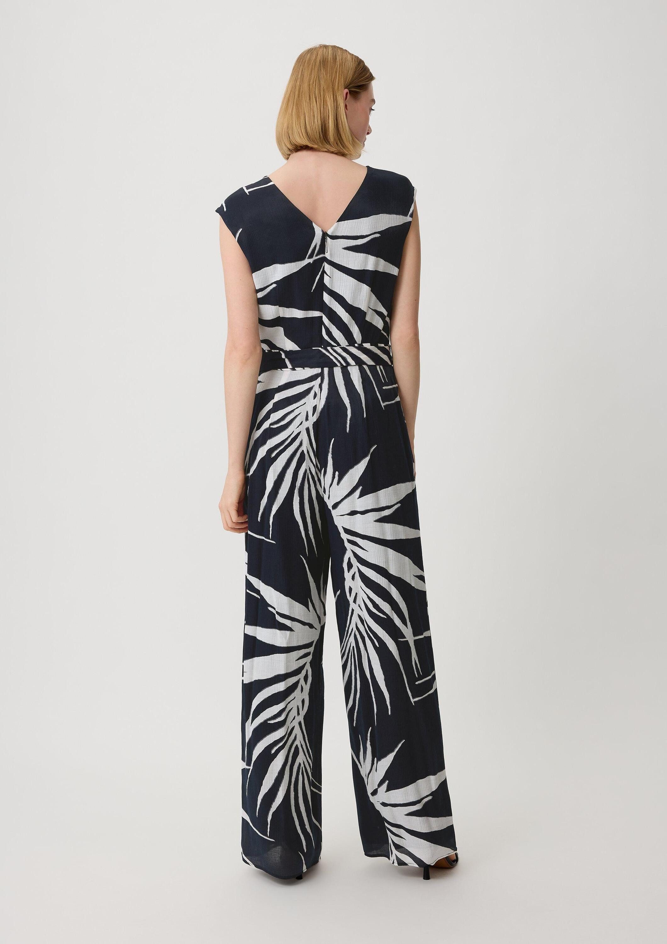 comma Jumpsuit Overall Jumpsuit aus Viskosemix