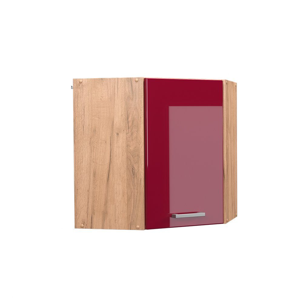 Vicco Eckhängeschrank R-Line, Bordeaux Hochglanz/Goldkraft Eiche, günstig online kaufen
