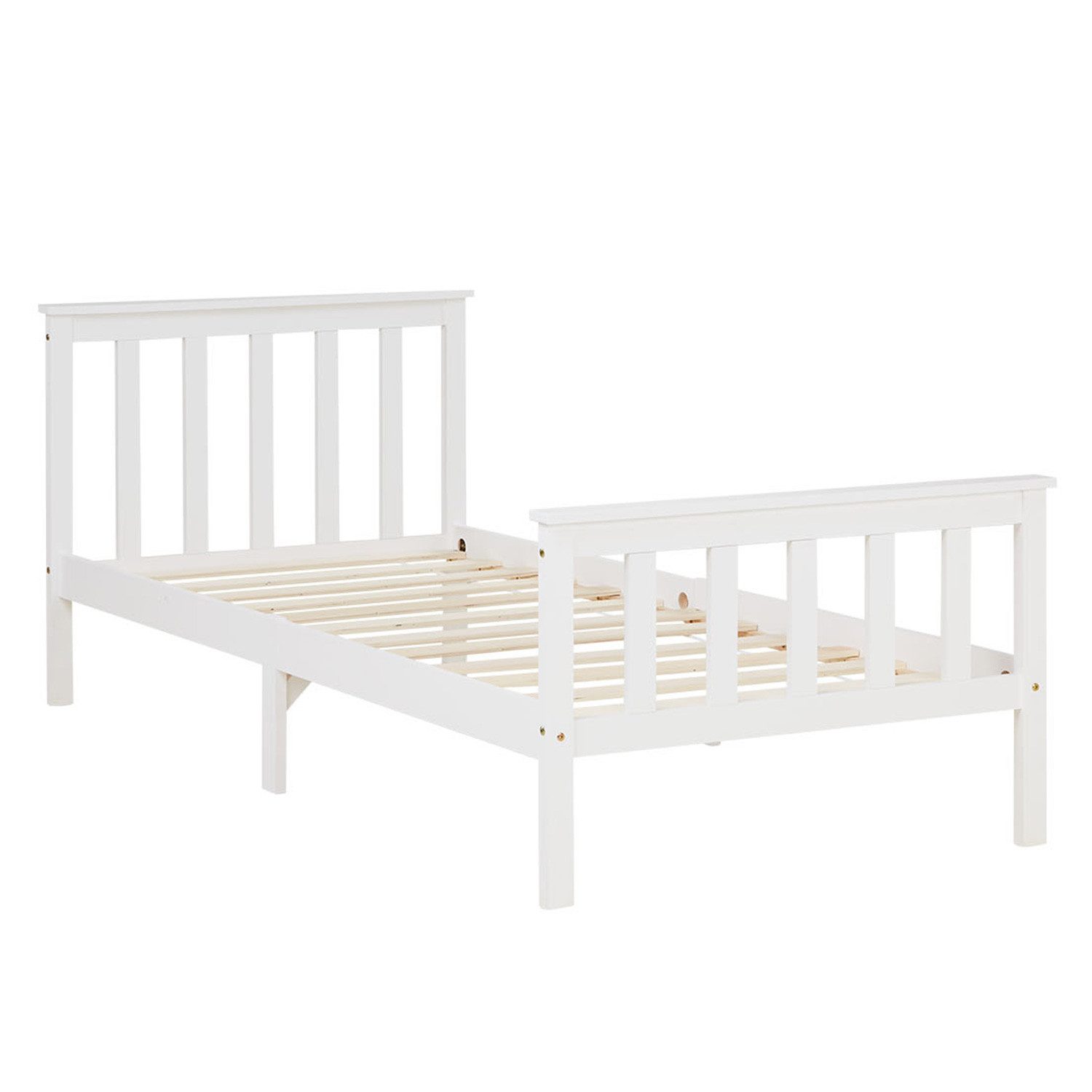 Homestyle4u Holzbett 90 x 200 cm Weiß 1416 günstig online kaufen