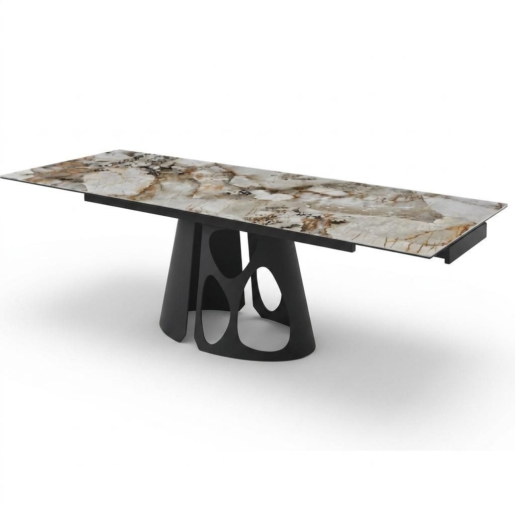 JVmoebel Esstisch Esstisch Metall Keramik Modernes Design Aktueller Trend Komfort Weiß, Made in Europa