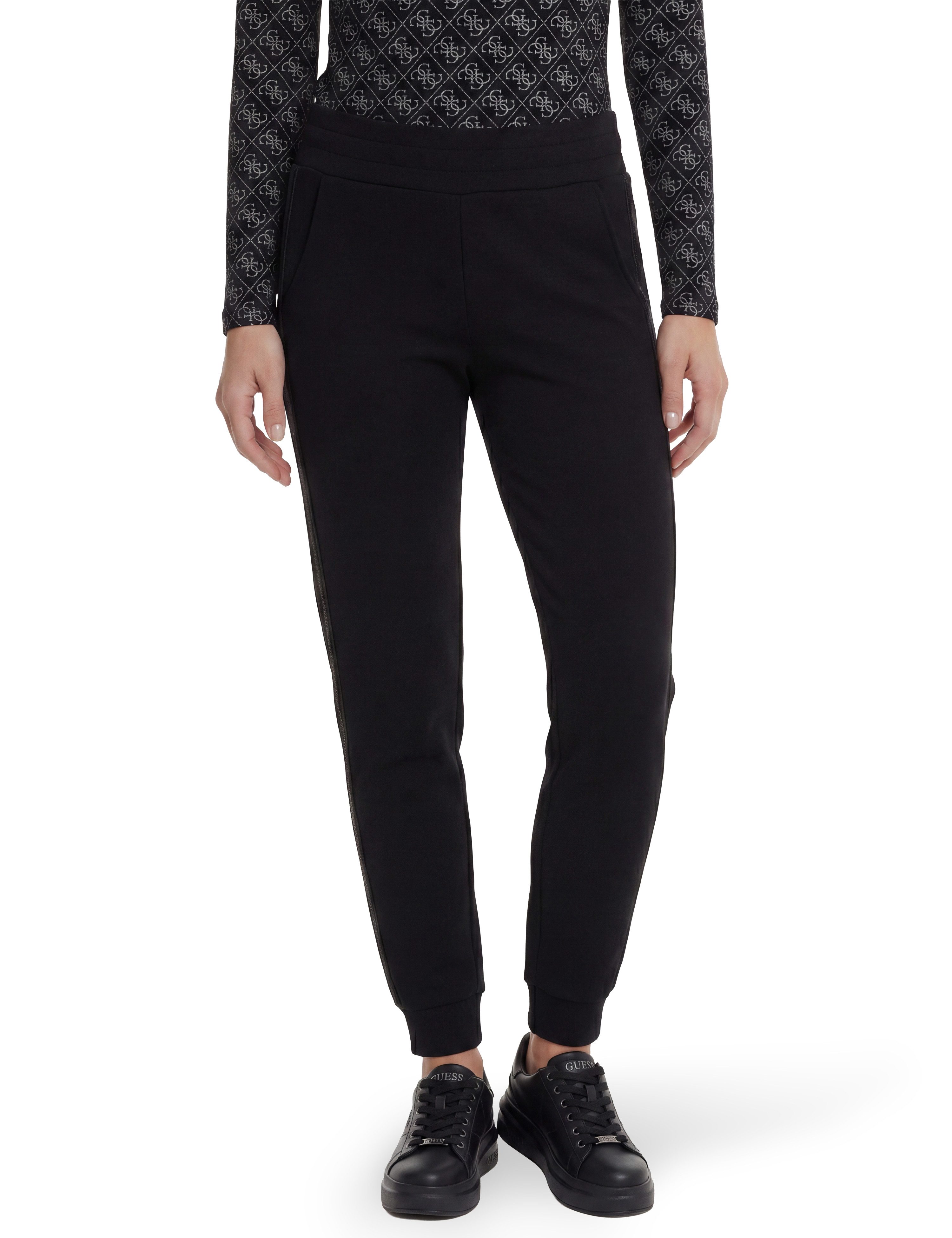 Guess Jogginghose NEW VICTOIRE SCUBA PANT mit Rippbündchen am Beinabschluss