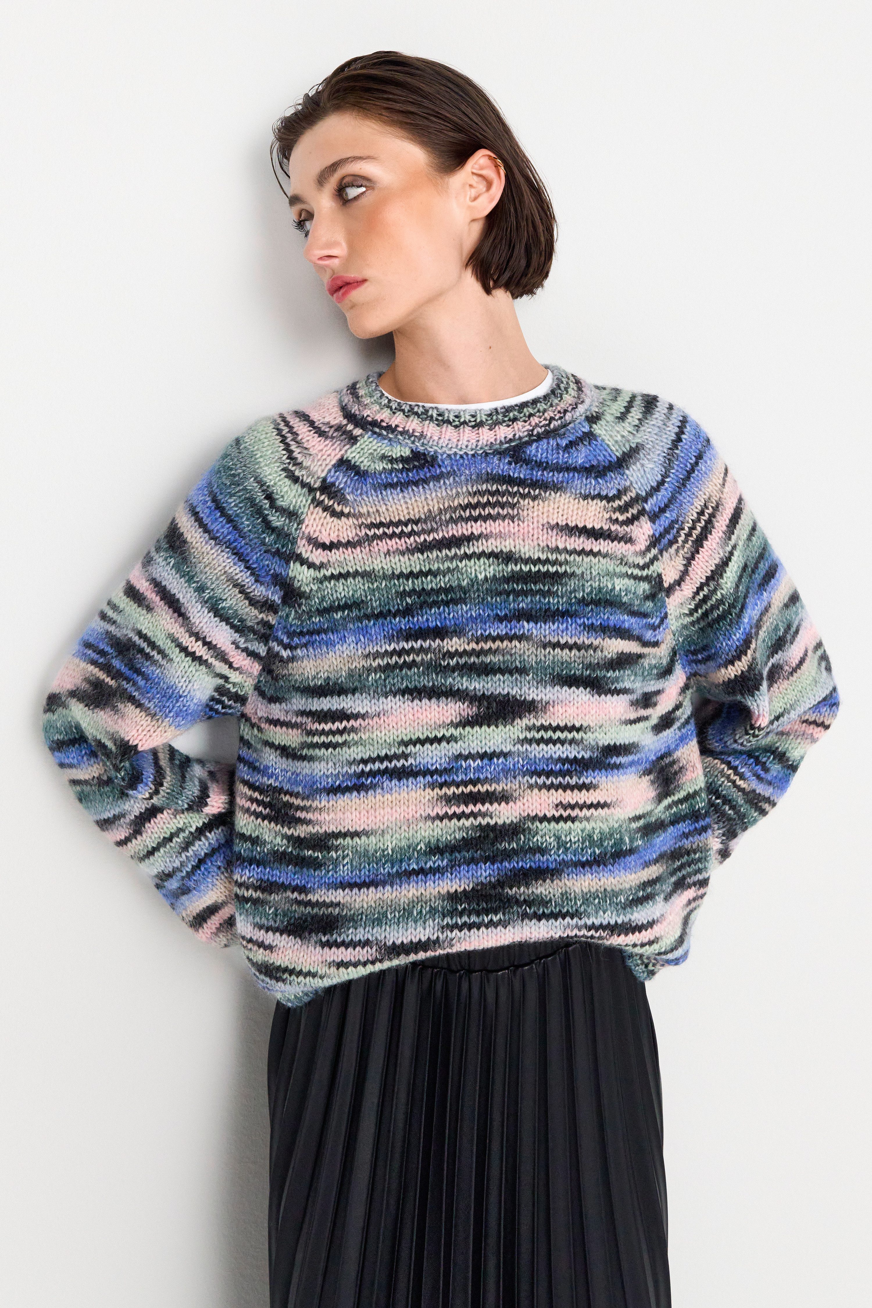 RICHROYAL Rundhalspullover space dye günstig online kaufen