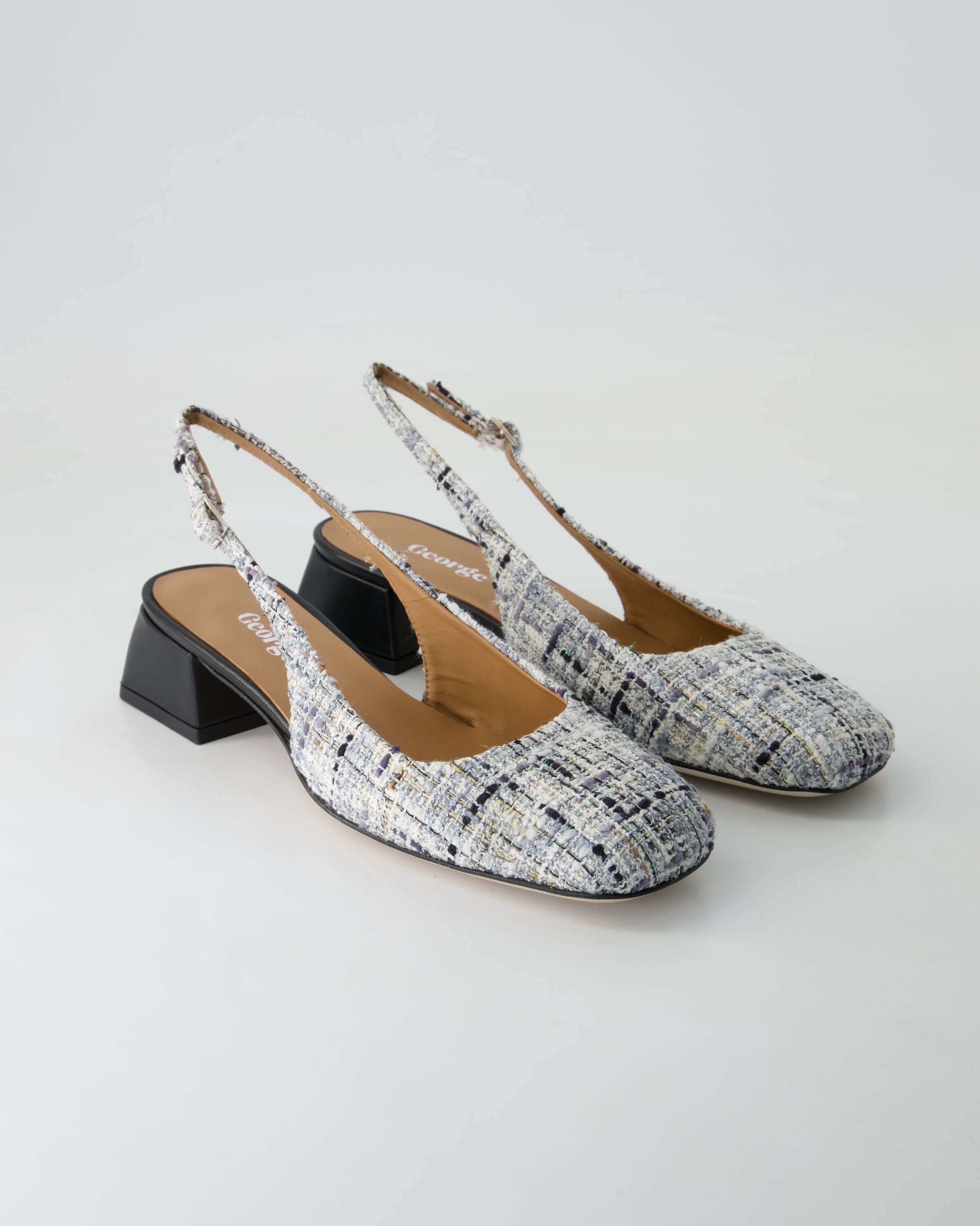 George Watts N2108-104 Slingpumps Obermaterial: Leder und Textil
