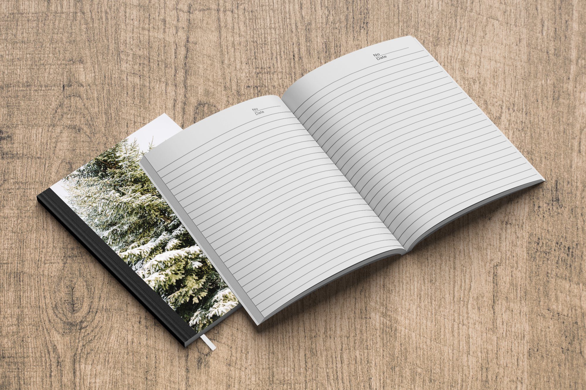 Journal, Notizbuch Winter - Haushaltsbuch - Seiten, Schnee 98 MuchoWow A5, Merkzettel, Tagebuch, Notizheft, Baum,