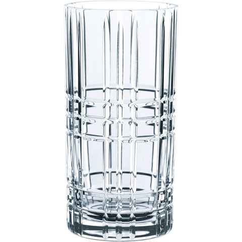 Nachtmann Longdrinkglas Square, Kristallglas, Made in Germany, 445 ml, 4-teilig