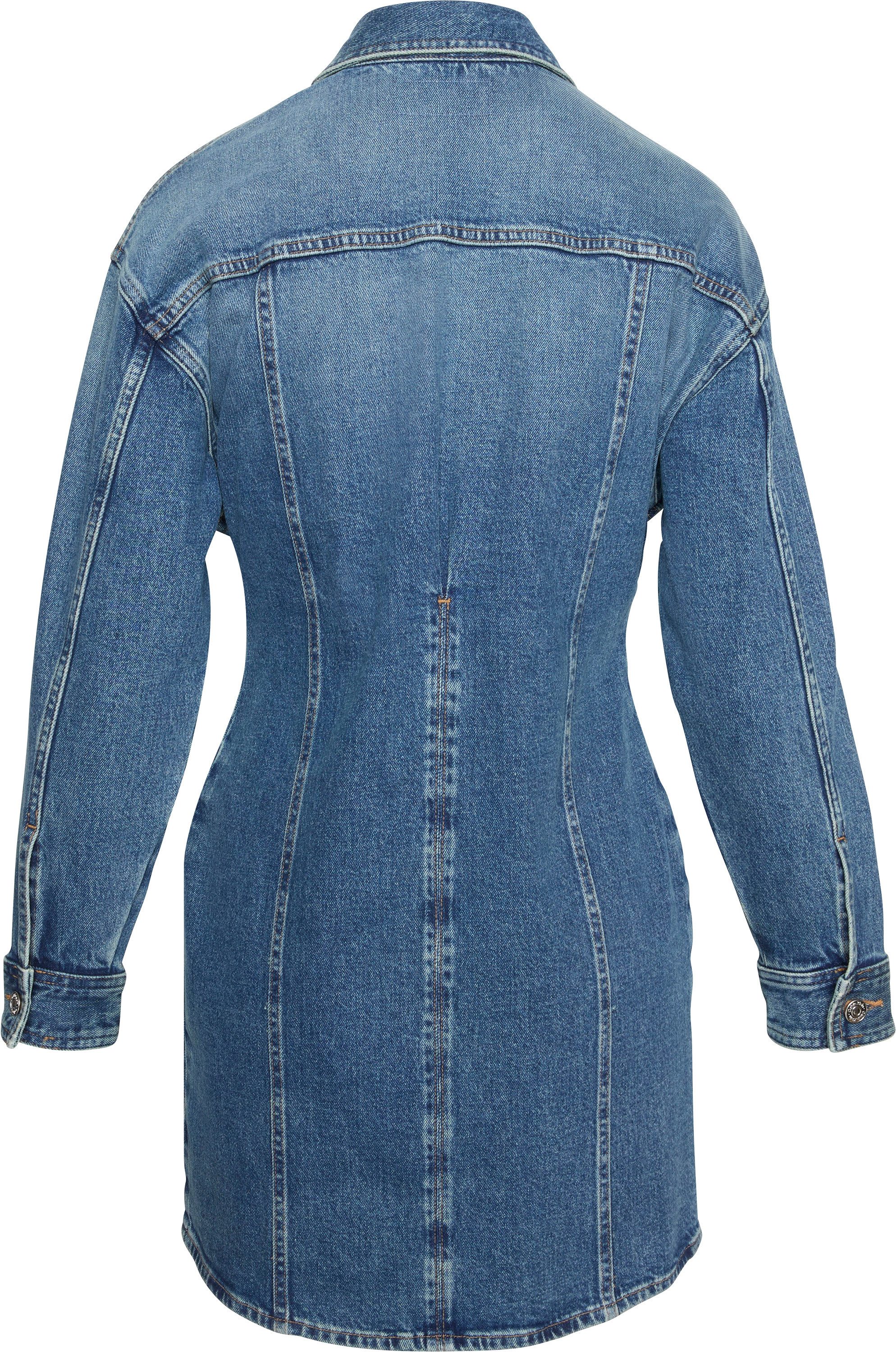Calvin Klein Jeans Jeanskleid LS DENIM MINI DRESS Mit Rundhalsausschnitt, figurbetont