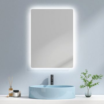 EMKE Badspiegel »Badspiegel Badezimmerspiegel Spiegel mit LED Beleuchtung«, Kaltweißes Licht 6500K Einfache Badspiegel 70-80cm