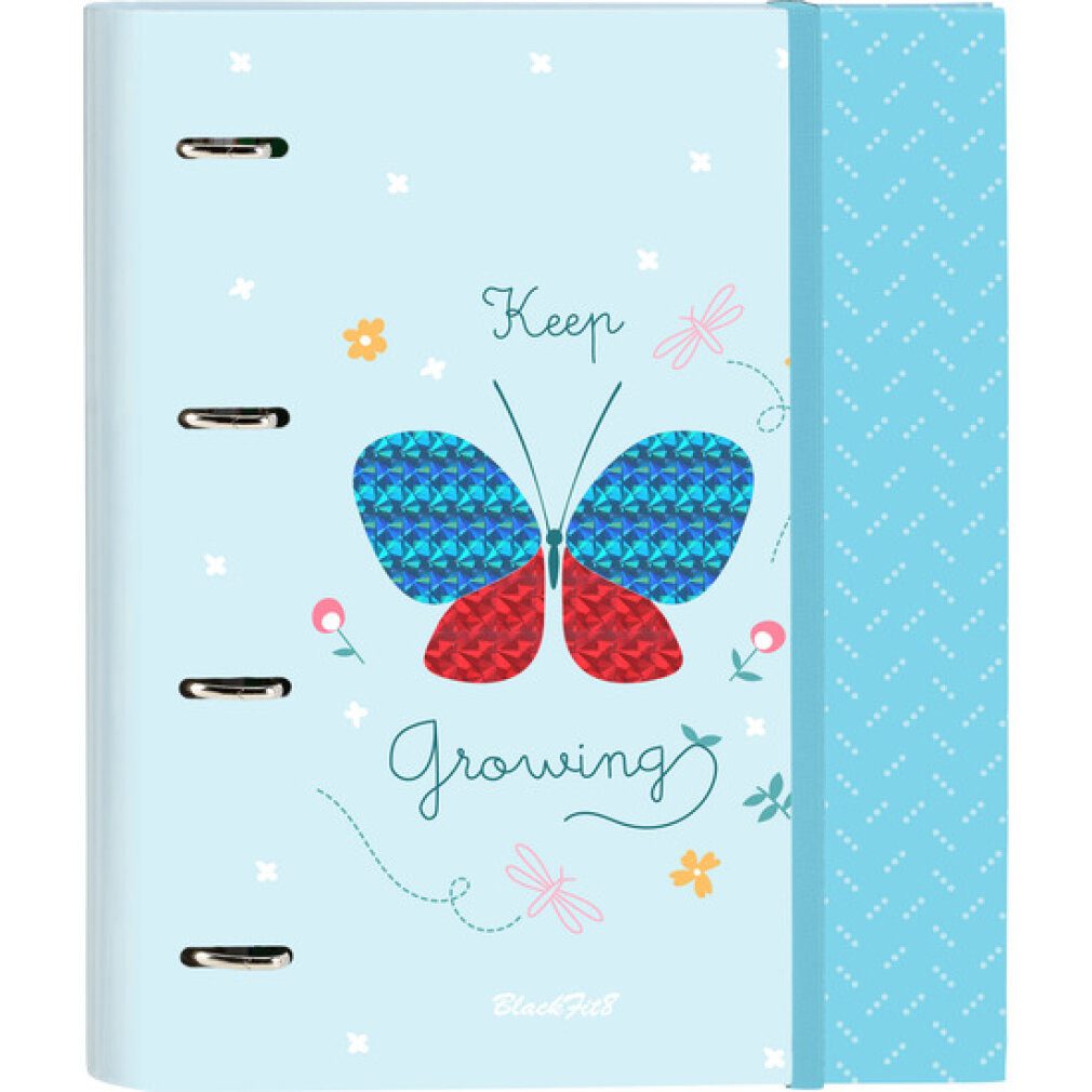 safta Fächermappe Ringbuch BlackFit8 Keep Growing A4 Hellblau (27 x 32 x 3.5 cm)