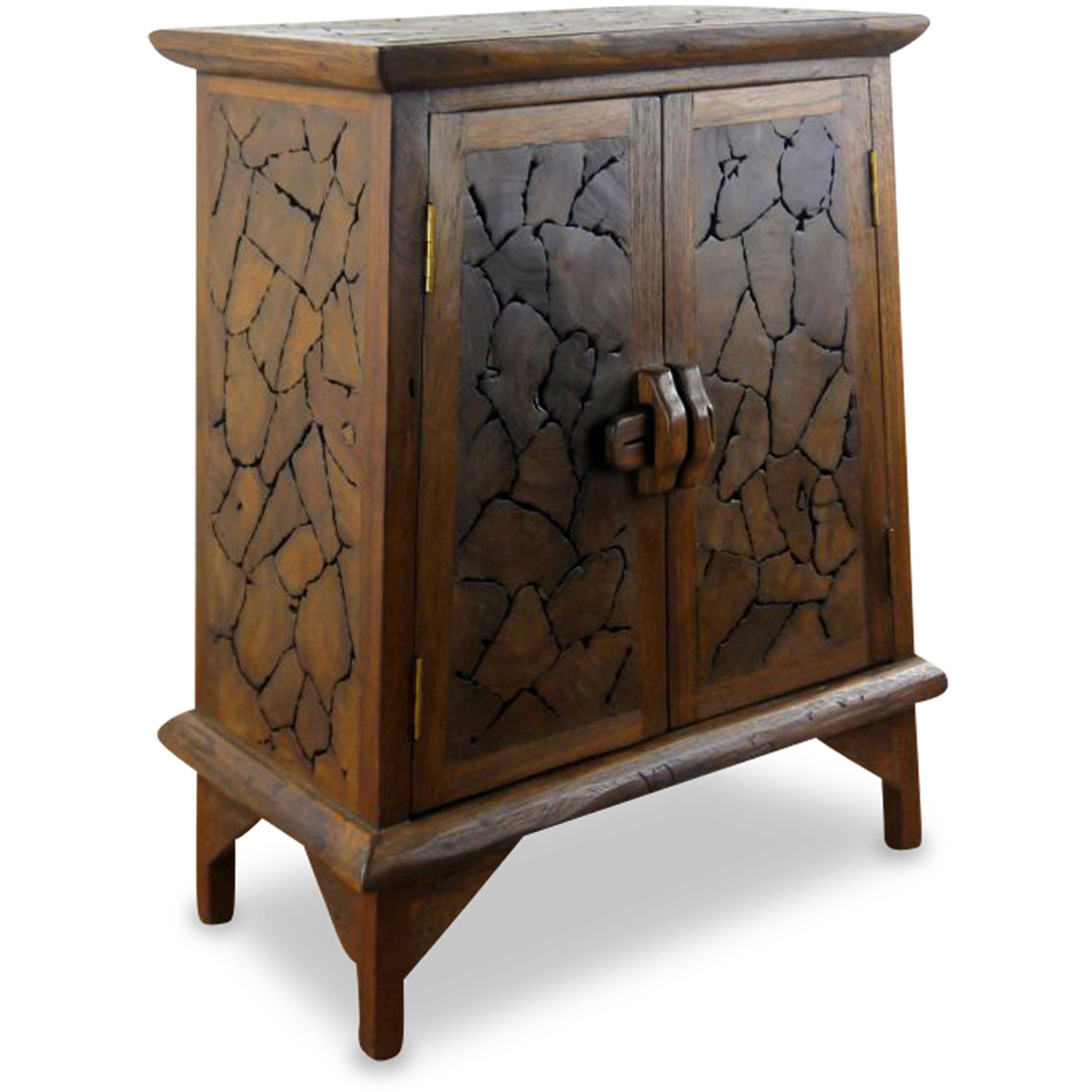 livasia Kommode Massivholzschrank robust, handgefertigt, Akazienholz, 80cm hoch