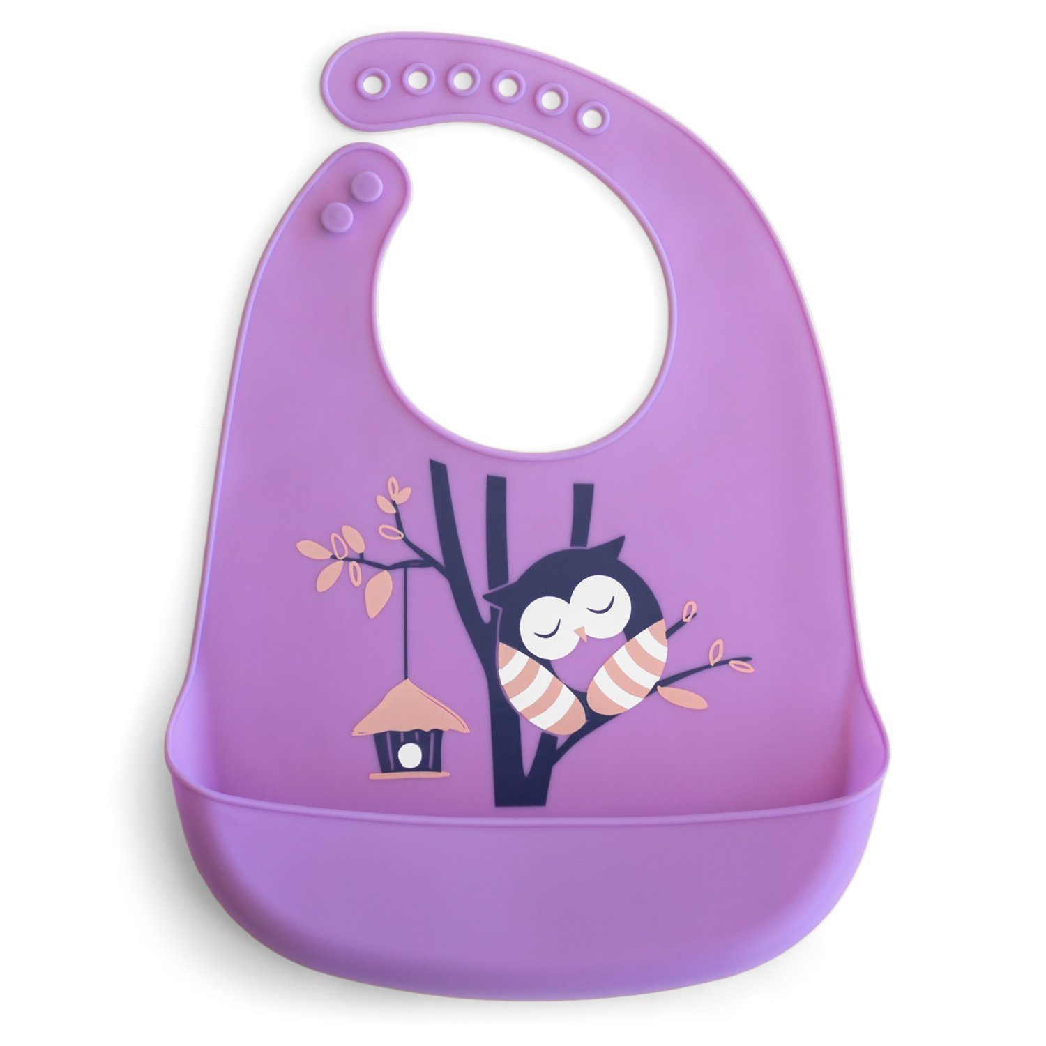 PRECORN Lätzchen Baby Silikon Lätzchen mit Auffangschale wasserdicht einfache Reinigung Spülmaschinenfest lila
