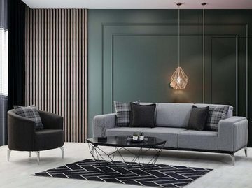 JVmoebel Wohnzimmer-Set Design Wohnzimmer Set Exklusive Sofagarnitur 3+1 Sitzer Neuheit 2tlg, (2-St., 1x 3-Sitzer Sofa + 1x Sessel), Made in Europa
